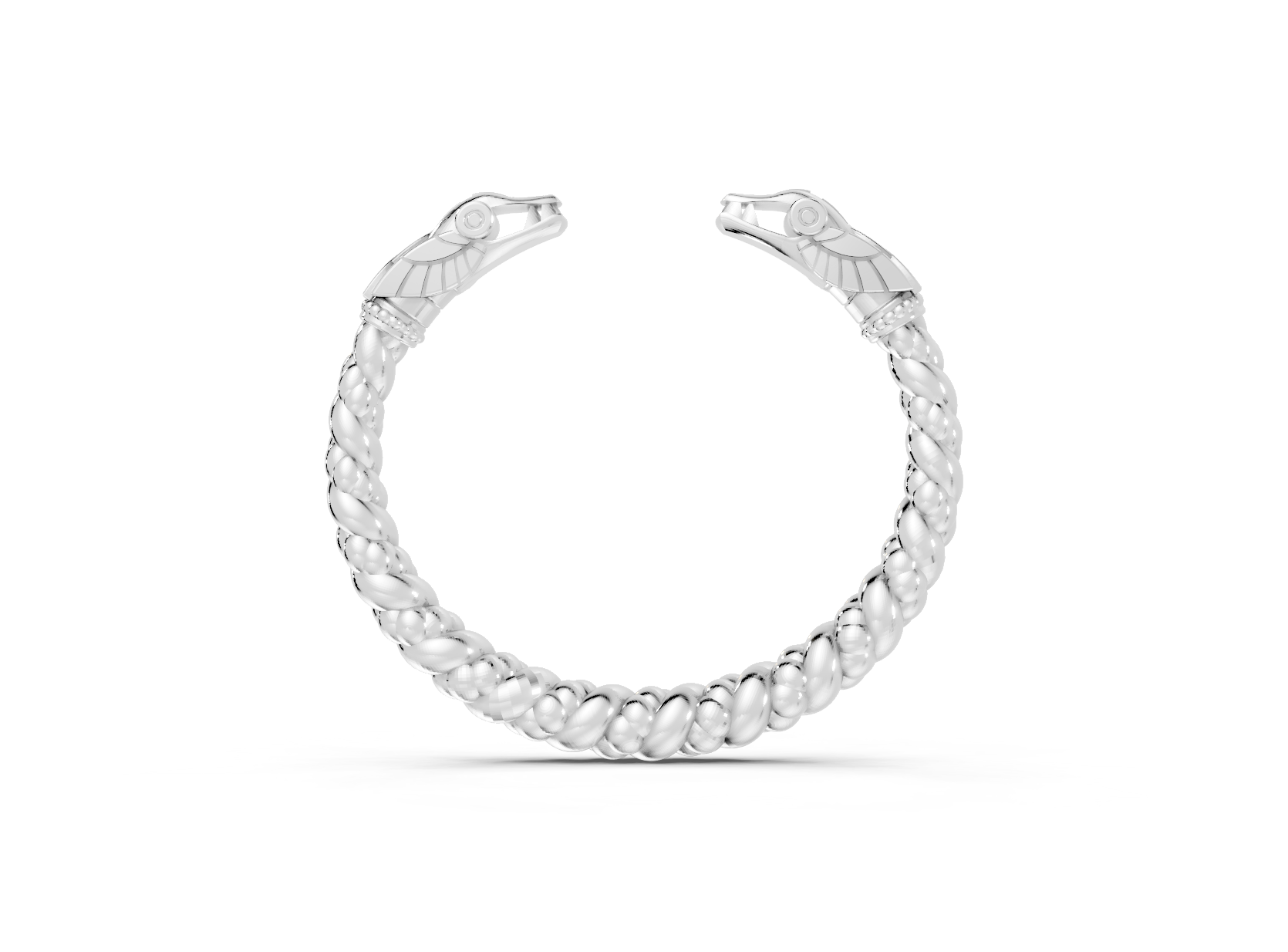 Silver bracelet on a white background