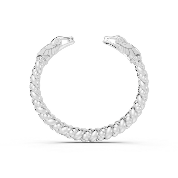 Silver bracelet on a white background