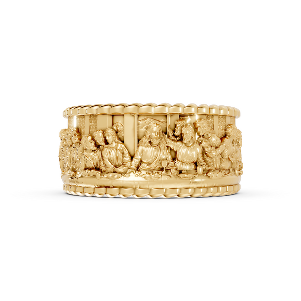"The Last Supper" Band - 10K Yellow Gold - Pocket Rock Jewelry