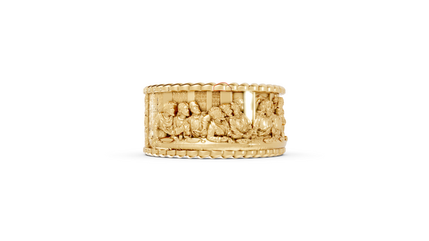 "The Last Supper" Band - 10K Yellow Gold - Pocket Rock Jewelry