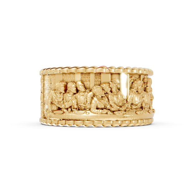 "The Last Supper" Band - 10K Yellow Gold - Pocket Rock Jewelry