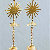 Lotus Sun Dangles - Pocket Rock Jewelry