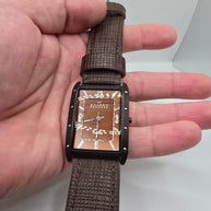 Skagen Denmark 358LTTD Men’s Rectangle Titanium Brown Dial Quartz Leather