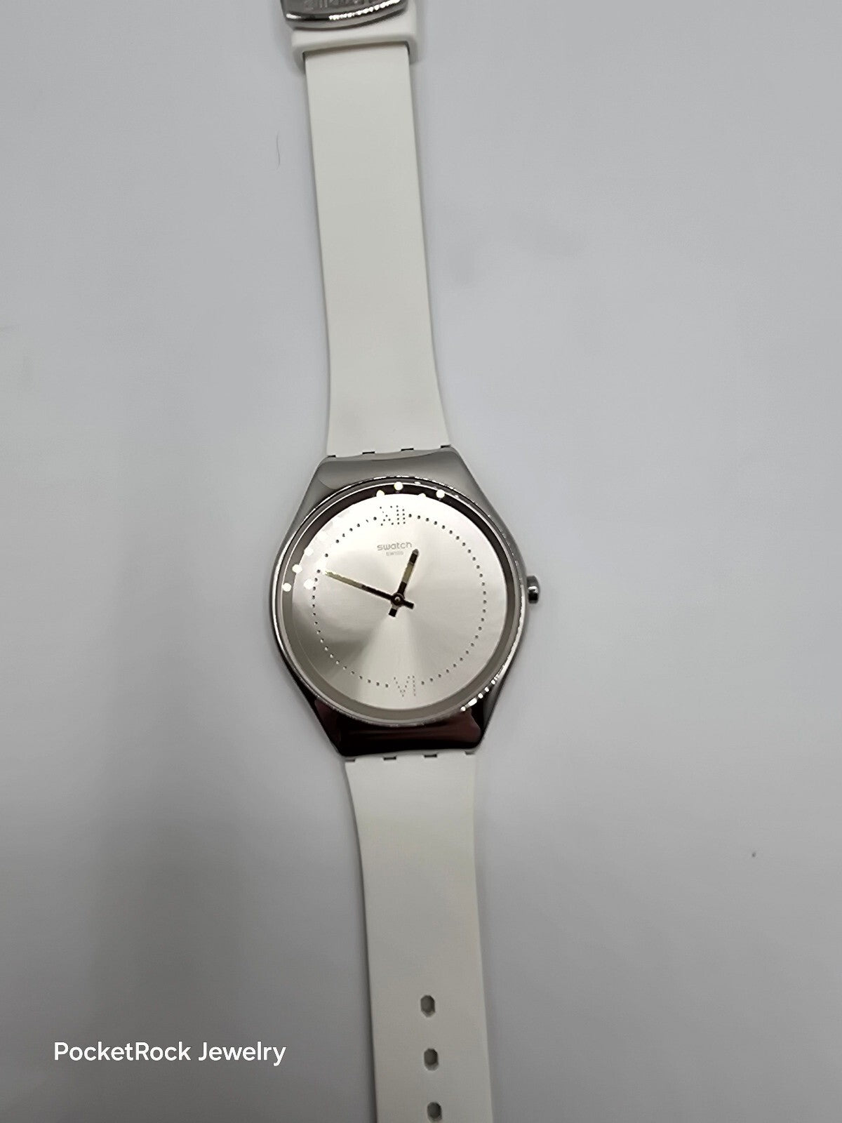 Swatch Skindoree White Silicone Watch (SYXS108) Skin Irony
