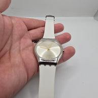Swatch Skindoree White Silicone Watch (SYXS108) Skin Irony