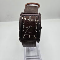 Skagen Denmark 358LTTD Men’s Rectangle Titanium Brown Dial Quartz Leather