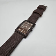 Skagen Denmark 358LTTD Men’s Rectangle Titanium Brown Dial Quartz Leather