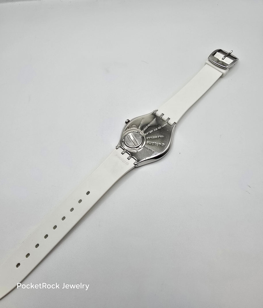 Swatch Skindoree White Silicone Watch (SYXS108) Skin Irony