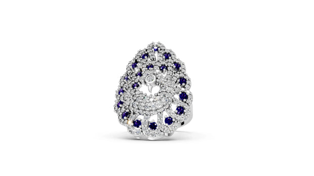 Blue Feathers - 14K White Gold - Pocket Rock Jewelry