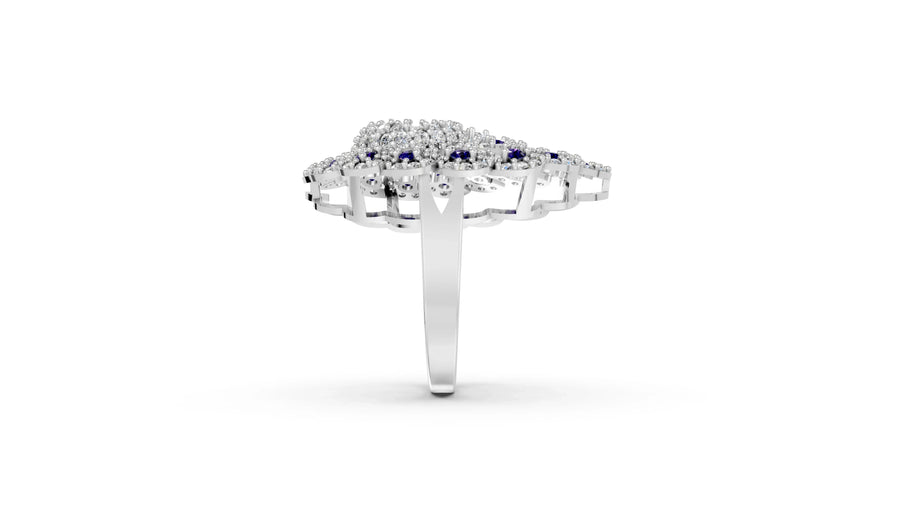 Blue Feathers - 14K White Gold - Pocket Rock Jewelry