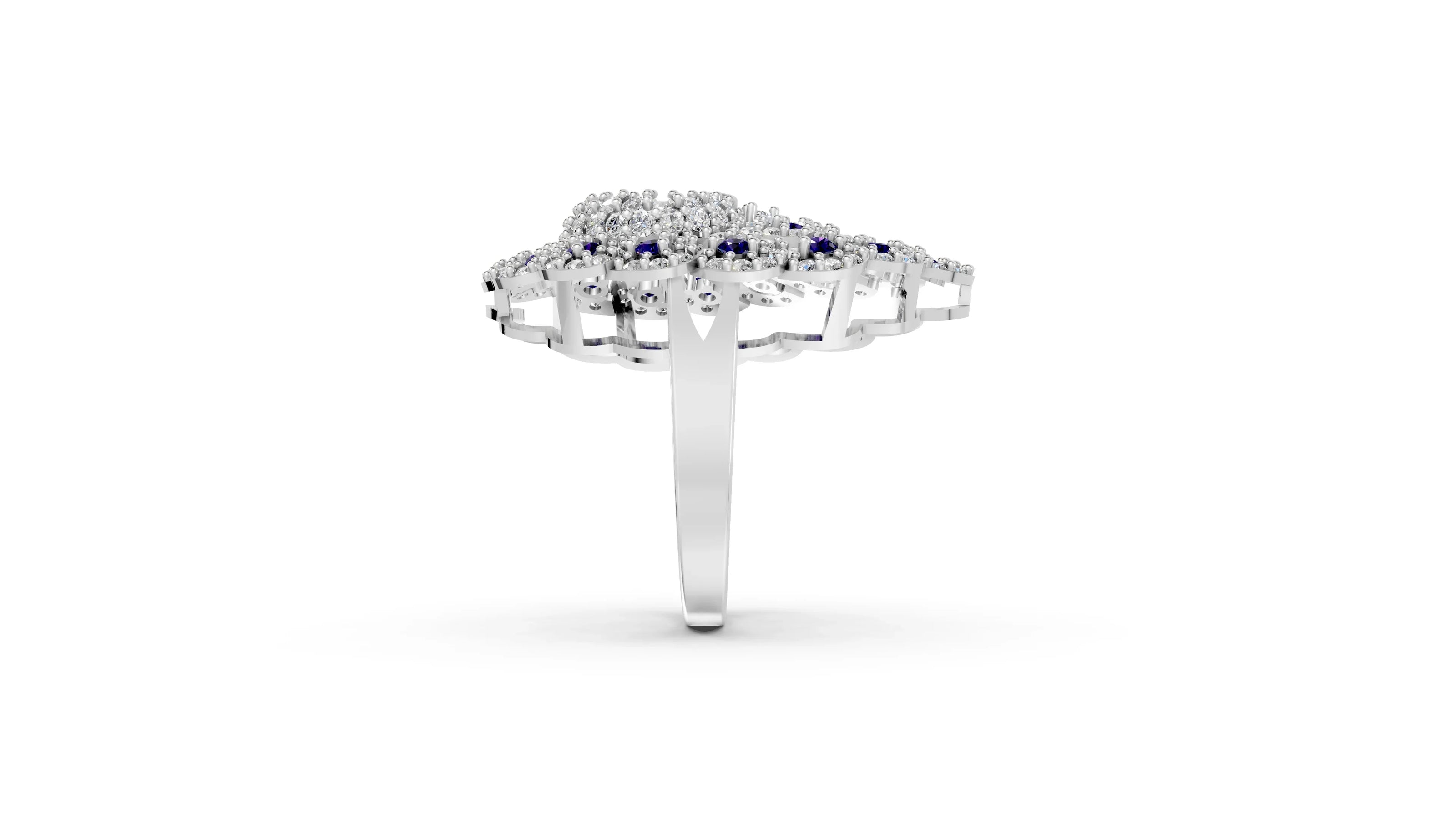 Blue Feathers - 14K White Gold - Pocket Rock Jewelry
