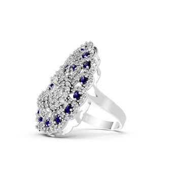 Blue Feathers - 14K White Gold - Pocket Rock Jewelry