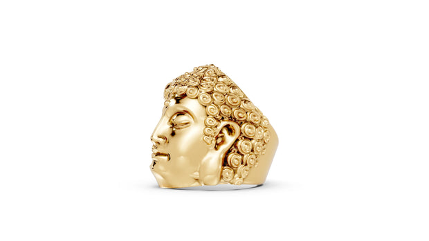Buddha and Mara - 14K Yellow Gold - Pocket Rock Jewelry
