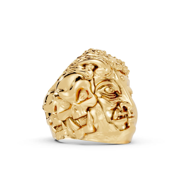 Buddha and Mara - 14K Yellow Gold - Pocket Rock Jewelry