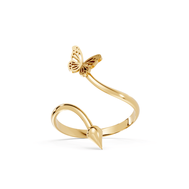 Butterflies and Arrows - 10K Yellow Gold - Pocket Rock Jewelry