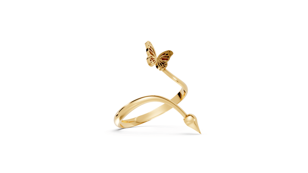 Butterflies and Arrows - 10K Yellow Gold - Pocket Rock Jewelry