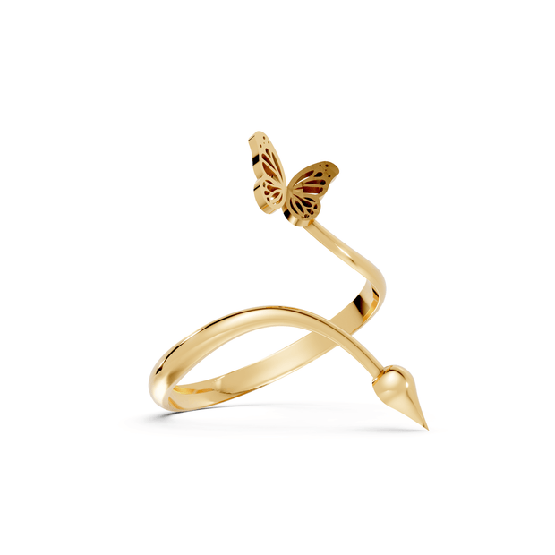 Butterflies and Arrows - 10K Yellow Gold - Pocket Rock Jewelry