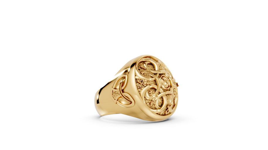 Celtic Shield - 10K Yellow Gold - Pocket Rock Jewelry