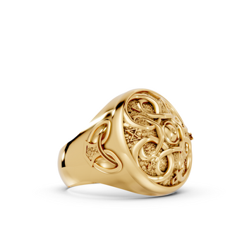 Celtic Shield - 10K Yellow Gold - Pocket Rock Jewelry