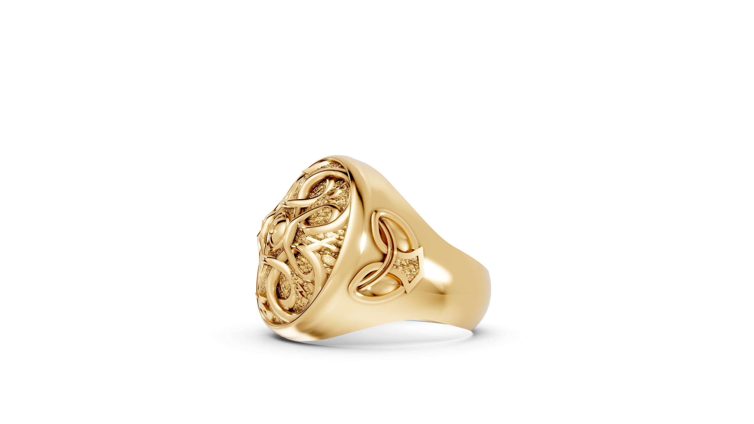 Celtic Shield - 10K Yellow Gold - Pocket Rock Jewelry