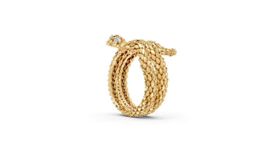 Coiled Snake - 10K Yellow Gold - Pocket Rock Jewelry