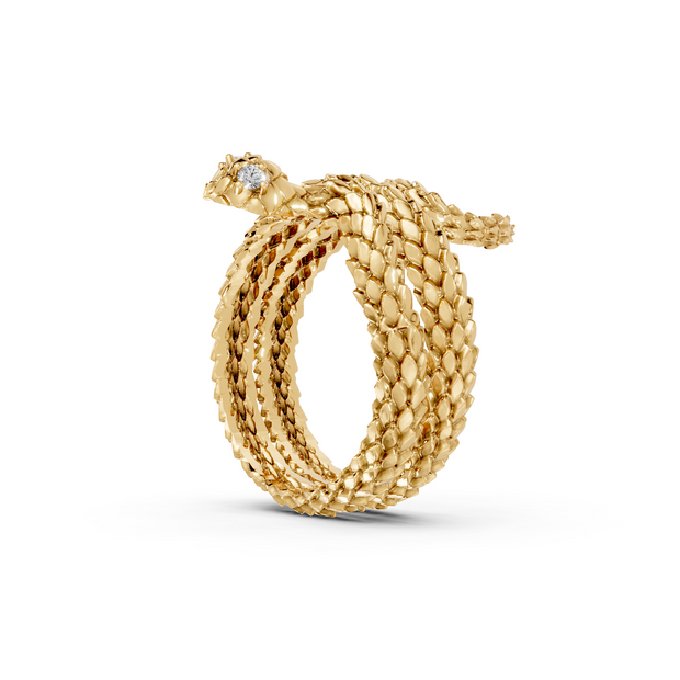 Coiled Snake - 10K Yellow Gold - Pocket Rock Jewelry