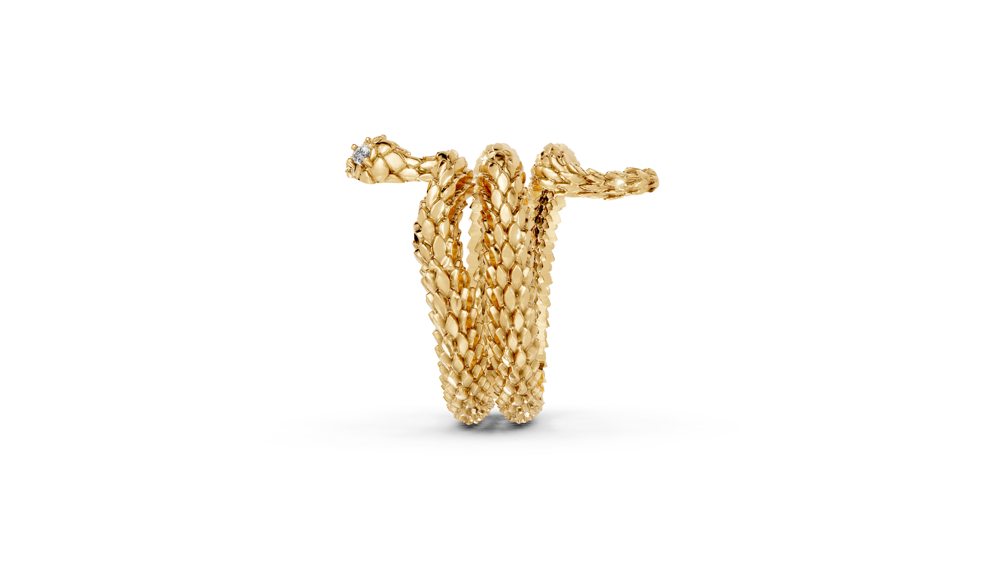 Coiled Snake - 10K Yellow Gold - Pocket Rock Jewelry