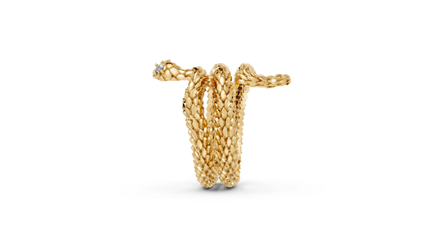 Coiled Snake - 10K Yellow Gold - Pocket Rock Jewelry