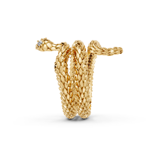 Coiled Snake - 10K Yellow Gold - Pocket Rock Jewelry