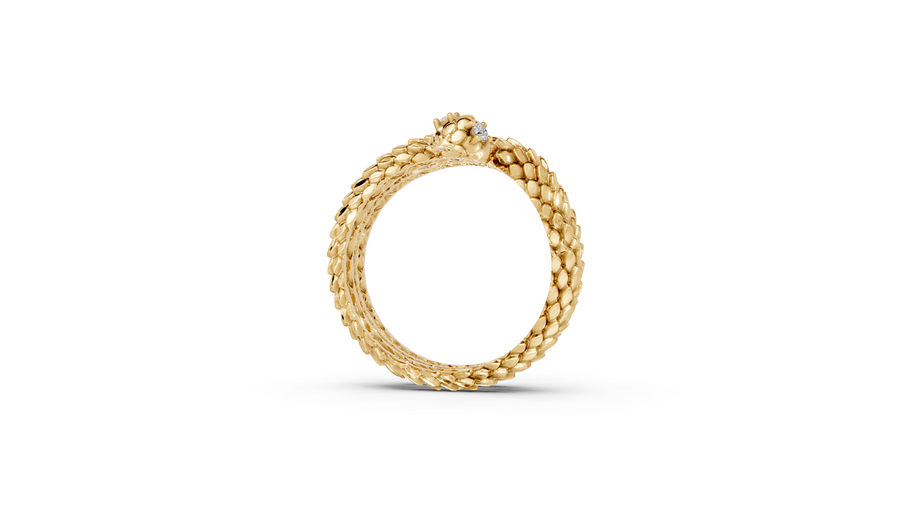 Coiled Snake - 10K Yellow Gold - Pocket Rock Jewelry