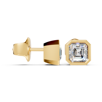 cushion bezel studs side gold