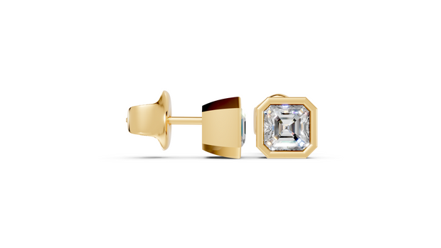cushion bezel studs side gold