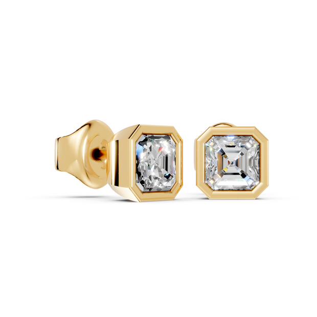 cushion bezel studs side gold
