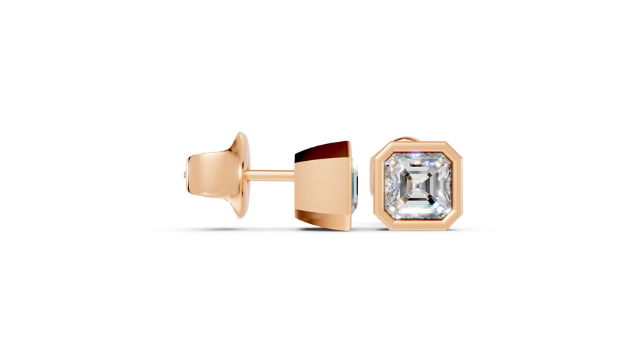 cushion bezel studs side rose