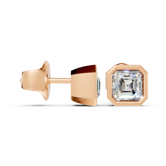 cushion bezel studs side rose