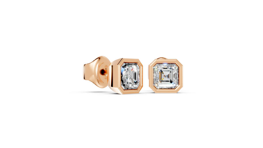 cushion bezel studs side rose angle