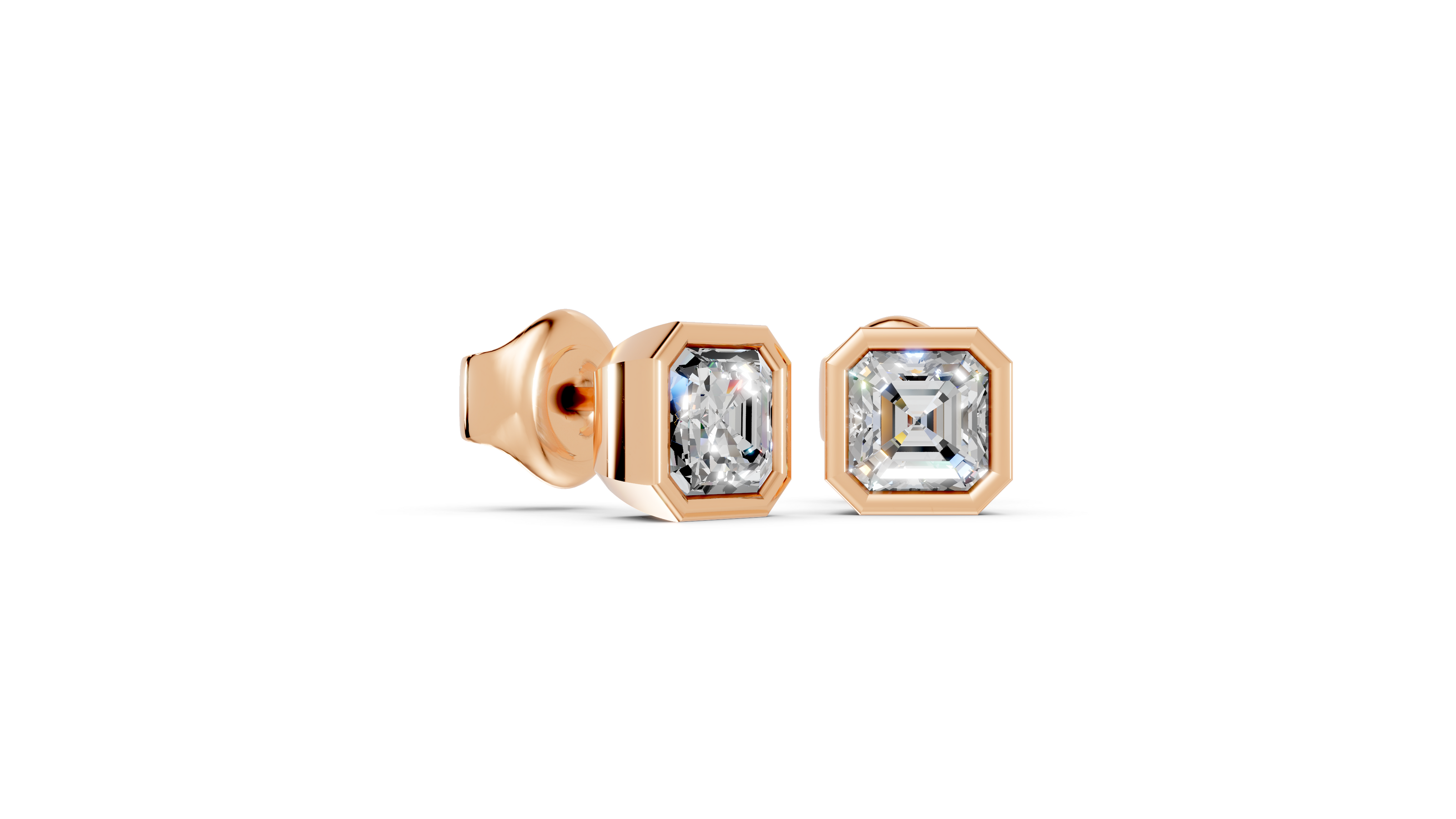 cushion bezel studs side rose angle