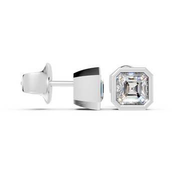 cushion bezel studs side white