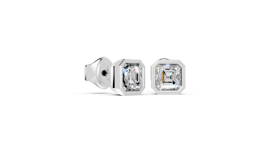 cushion bezel studs side white side