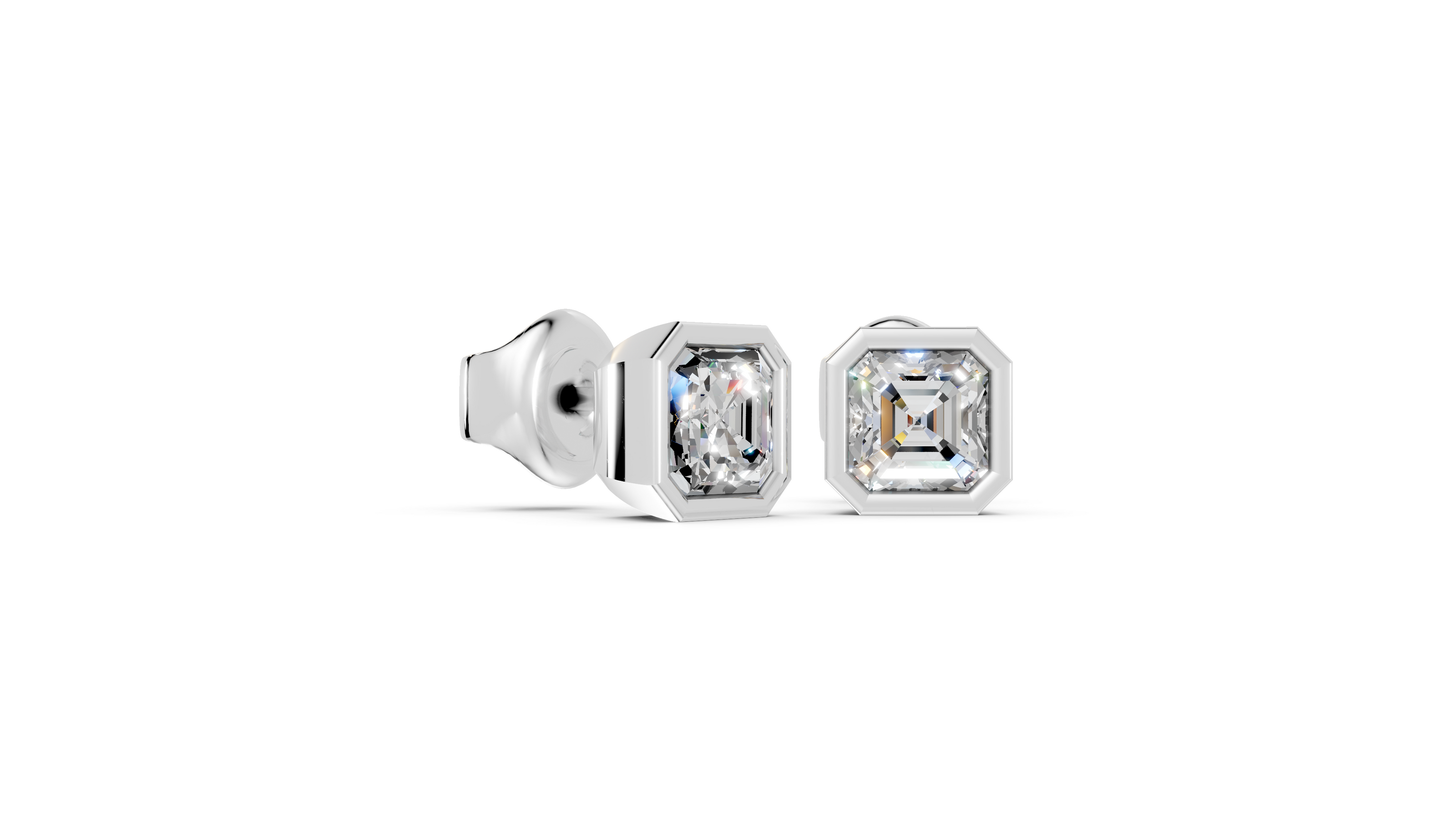 cushion bezel studs side white side