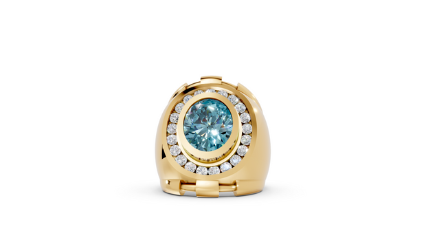 Domed with Handlebars - 10K Yellow - Pocket Rock Jewelry