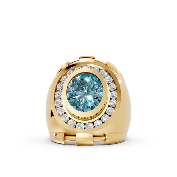 Domed with Handlebars - 10K Yellow - Pocket Rock Jewelry