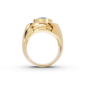Domed with Handlebars - 10K Yellow - Pocket Rock Jewelry
