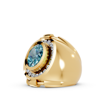 Domed with Handlebars - 10K Yellow - Pocket Rock Jewelry