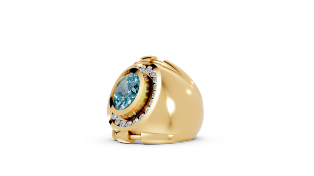 Domed with Handlebars - 10K Yellow - Pocket Rock Jewelry