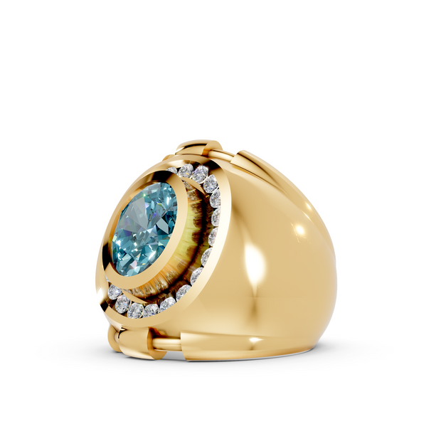 Domed with Handlebars - 10K Yellow - Pocket Rock Jewelry