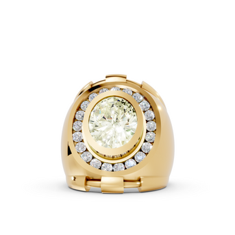 Domed with Handlebars - 10K Yellow - Pocket Rock Jewelry