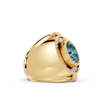 Domed with Handlebars - 10K Yellow - Pocket Rock Jewelry