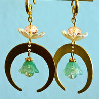 Rose Moon Dangles - Pocket Rock Jewelry
