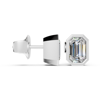 emerald bezel white studs side
